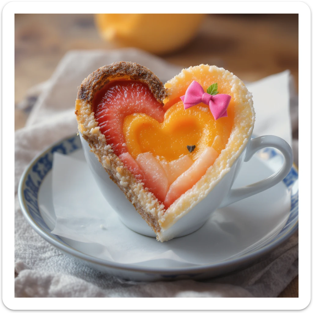 food heart emoji with a bow accent sticker