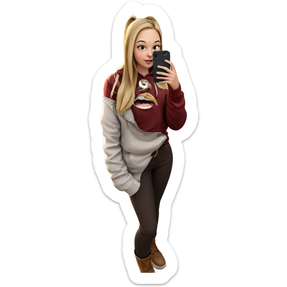 girl taking a selfie outdoors sticker