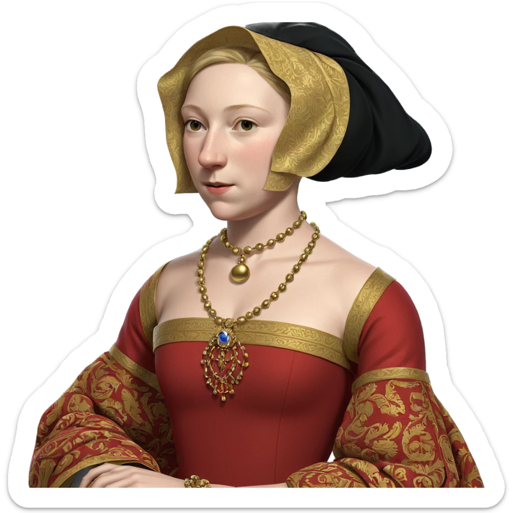 elegant girl in fine art sticker