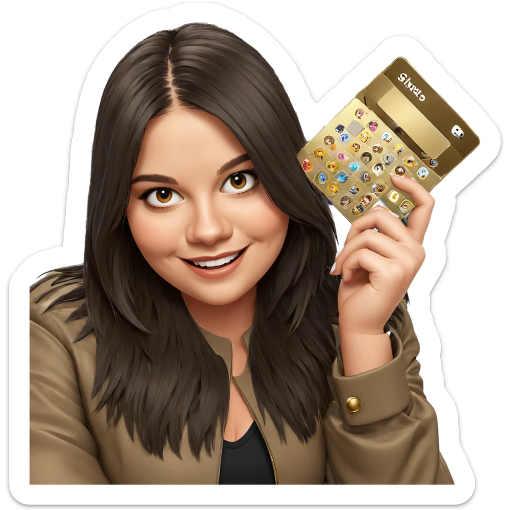 smiling girl in stylish jacket sticker