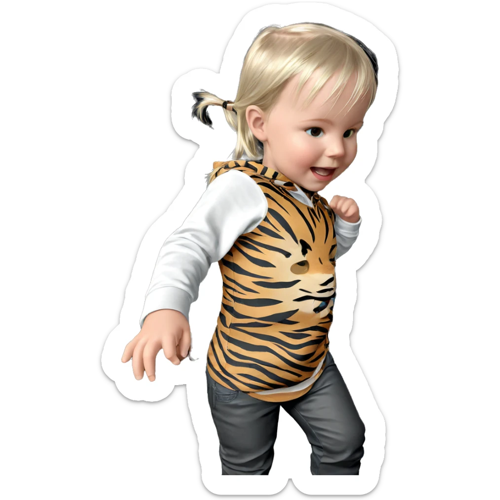 blonde girl in tiger print sticker