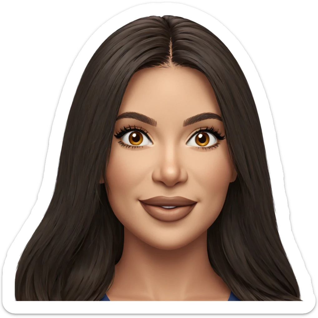 smiling girl with brown hair sticker