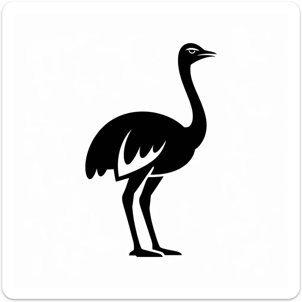 Ostrich icon black silhouette sticker