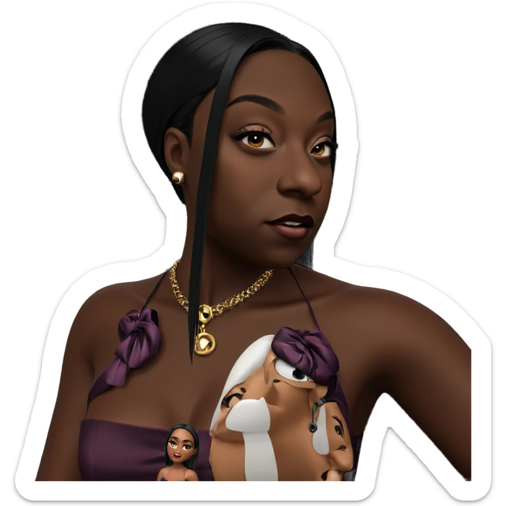 dark beauty in elegant dress sticker