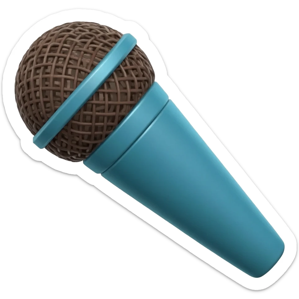blue and brown podcast mic sticker