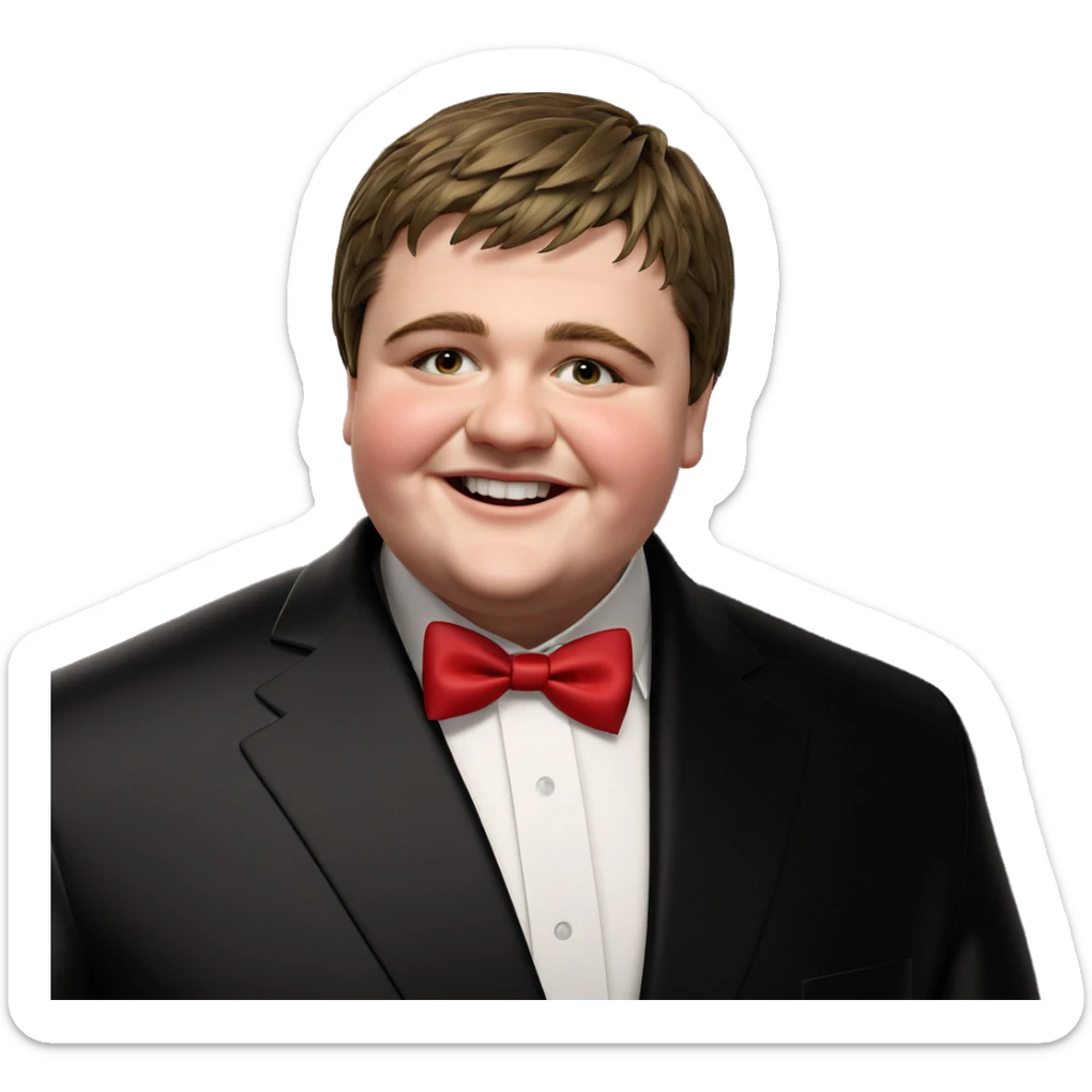 smiling boy in formal attire sticker