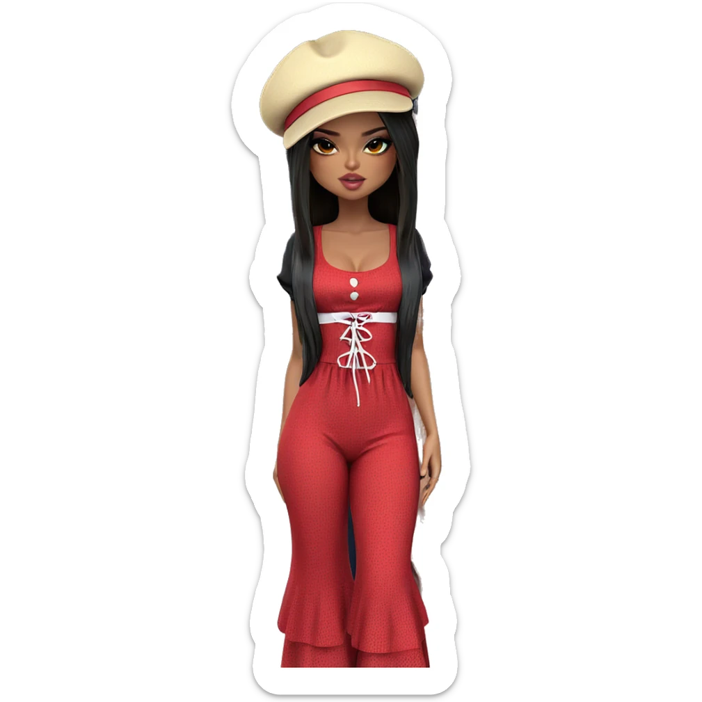 dark beauty with hat sticker