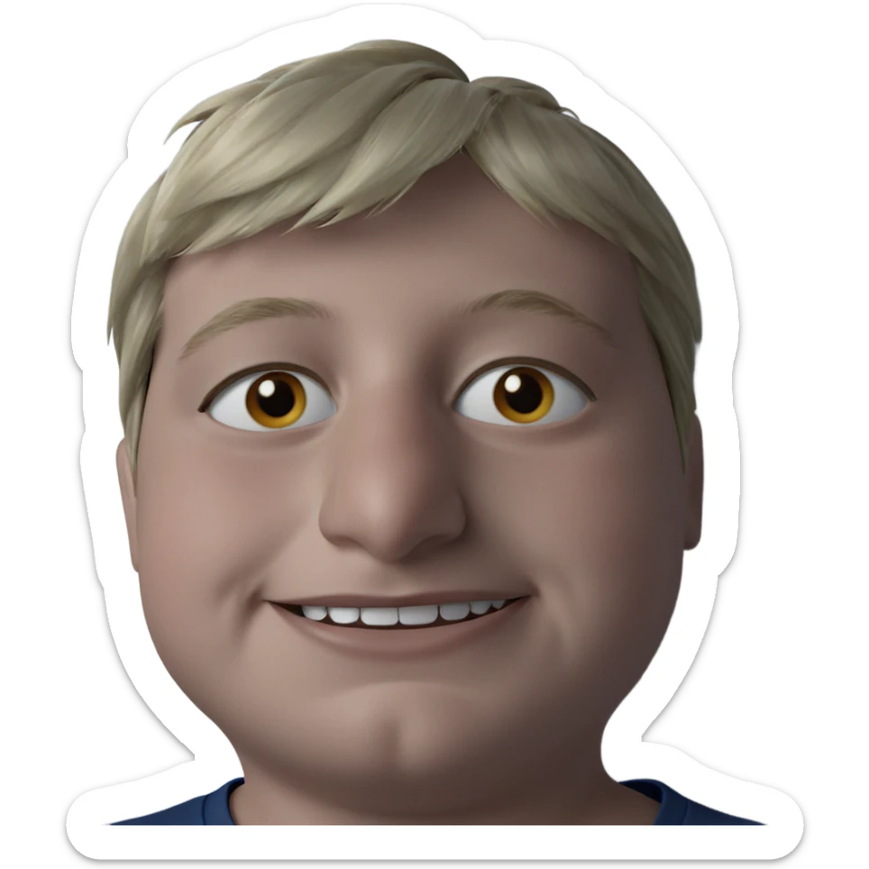 smiling boy with earrings sticker