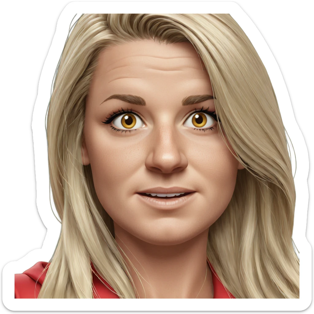 blonde girl portrait with long hair sticker