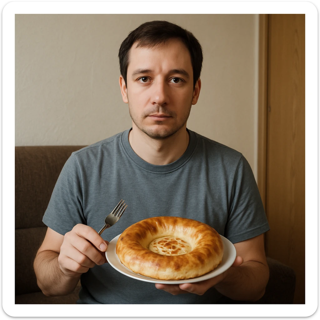 sartarosh xonada shunchaki tarelka v vilka ushlab utirsin tarelkada esa faqat uzbekcha non bulsin kayfiyati xam urtacha bulsin xursan bob ketmasin sticker