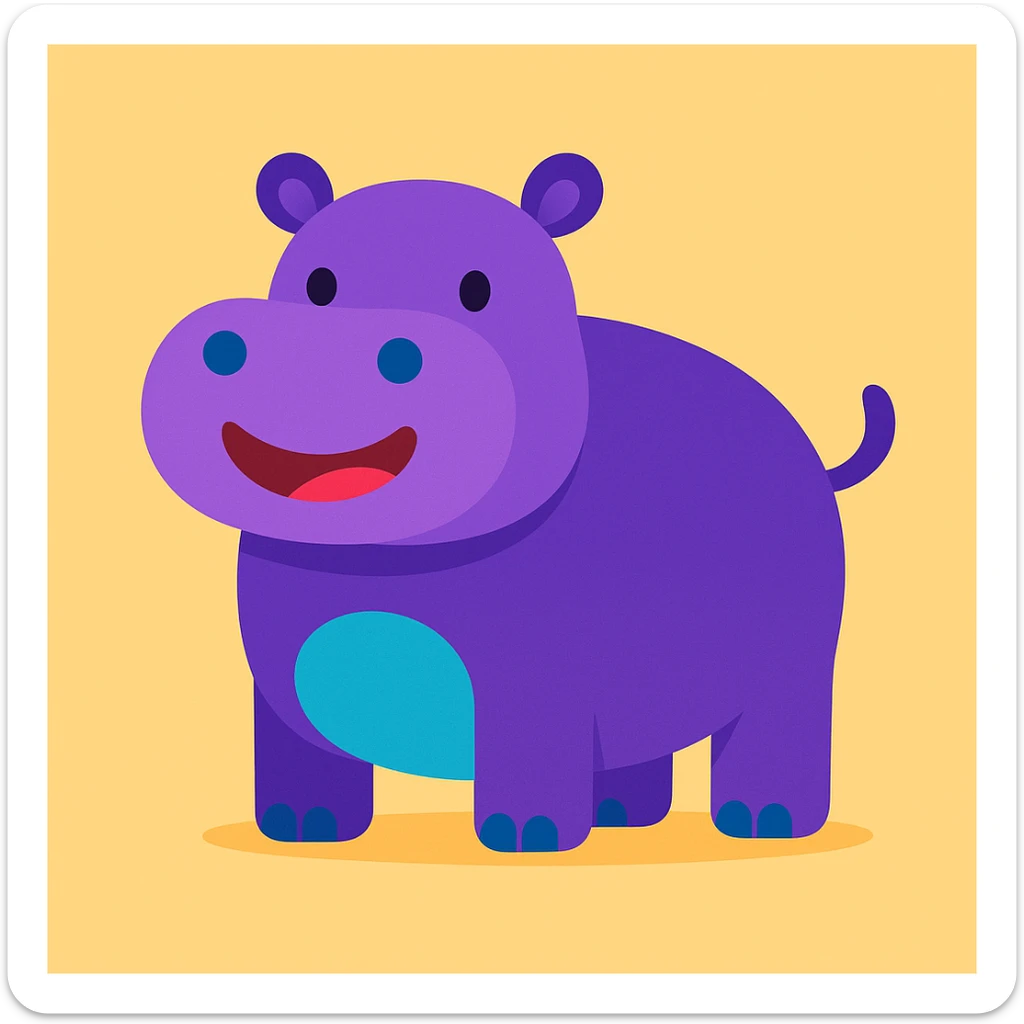 Hippo sticker