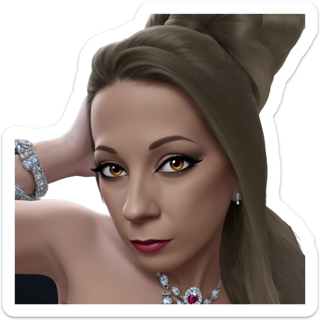 elegant girl with jewelry sticker