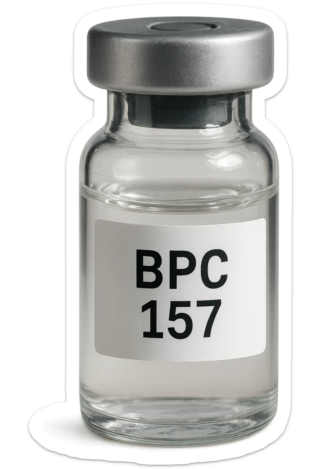 BOCCETTA DI FIALA MEDICA CON LA SCRITTA "BPC 157" SULL'ETICHETTA, iperrealistiche 4k sticker