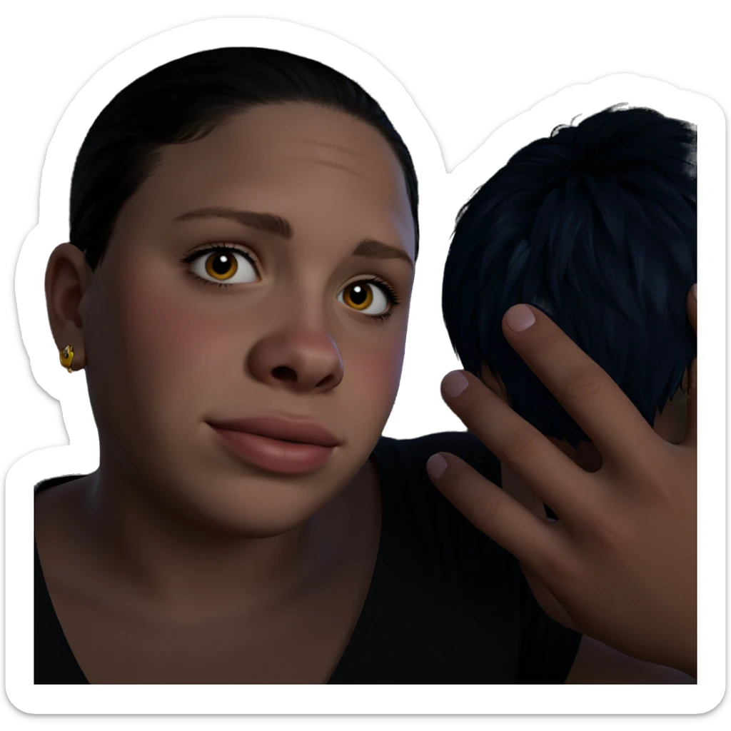 black haired boy with earrings sticker