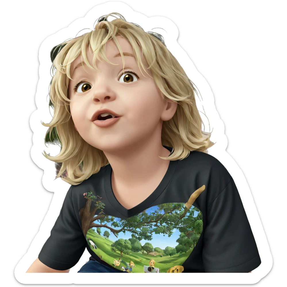 blonde girl outdoors in shirt sticker
