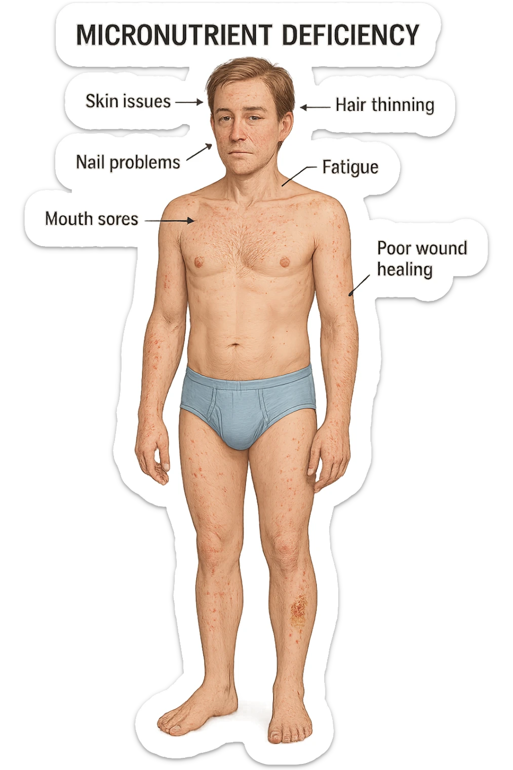 corpo umano in carenza di micronutrienti sticker