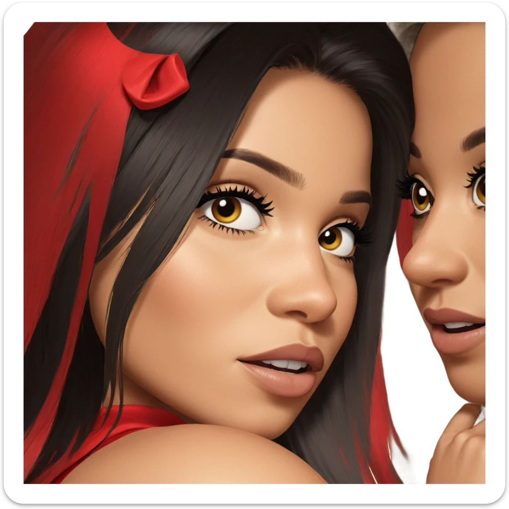 realistic portrait of girl sticker