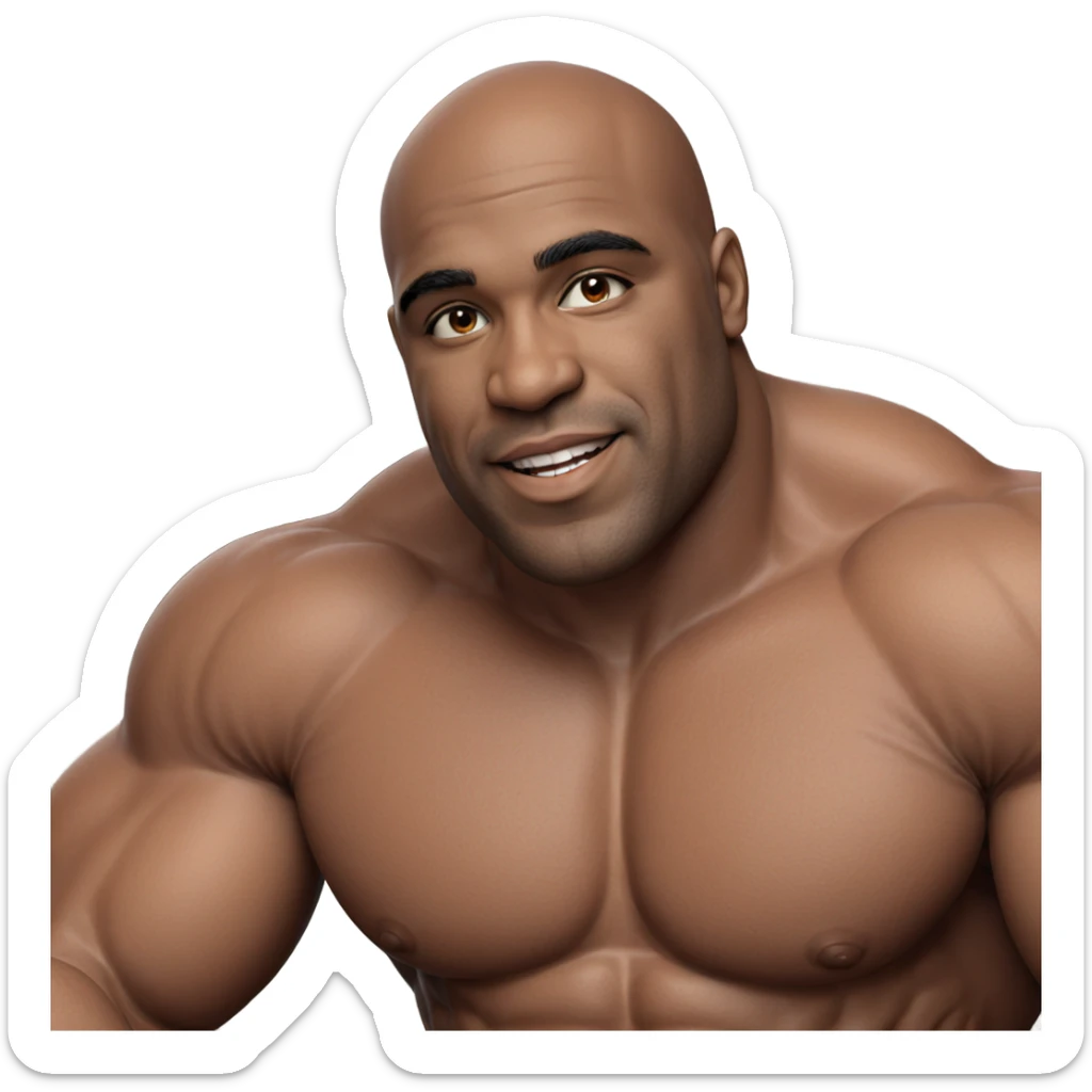 smiling muscular male portrait sticker
