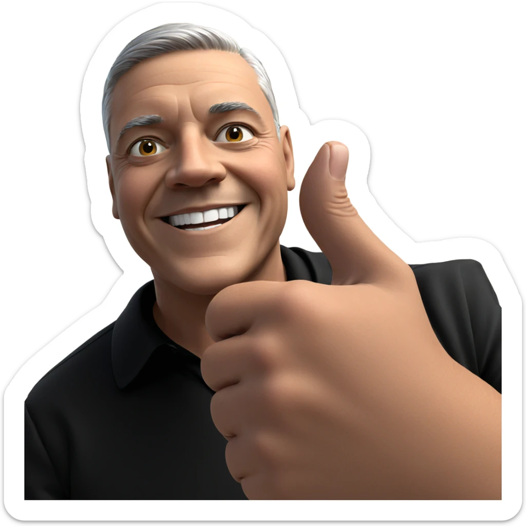 smiling old man in black sticker