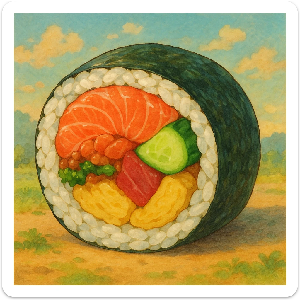 sushi roll sticker