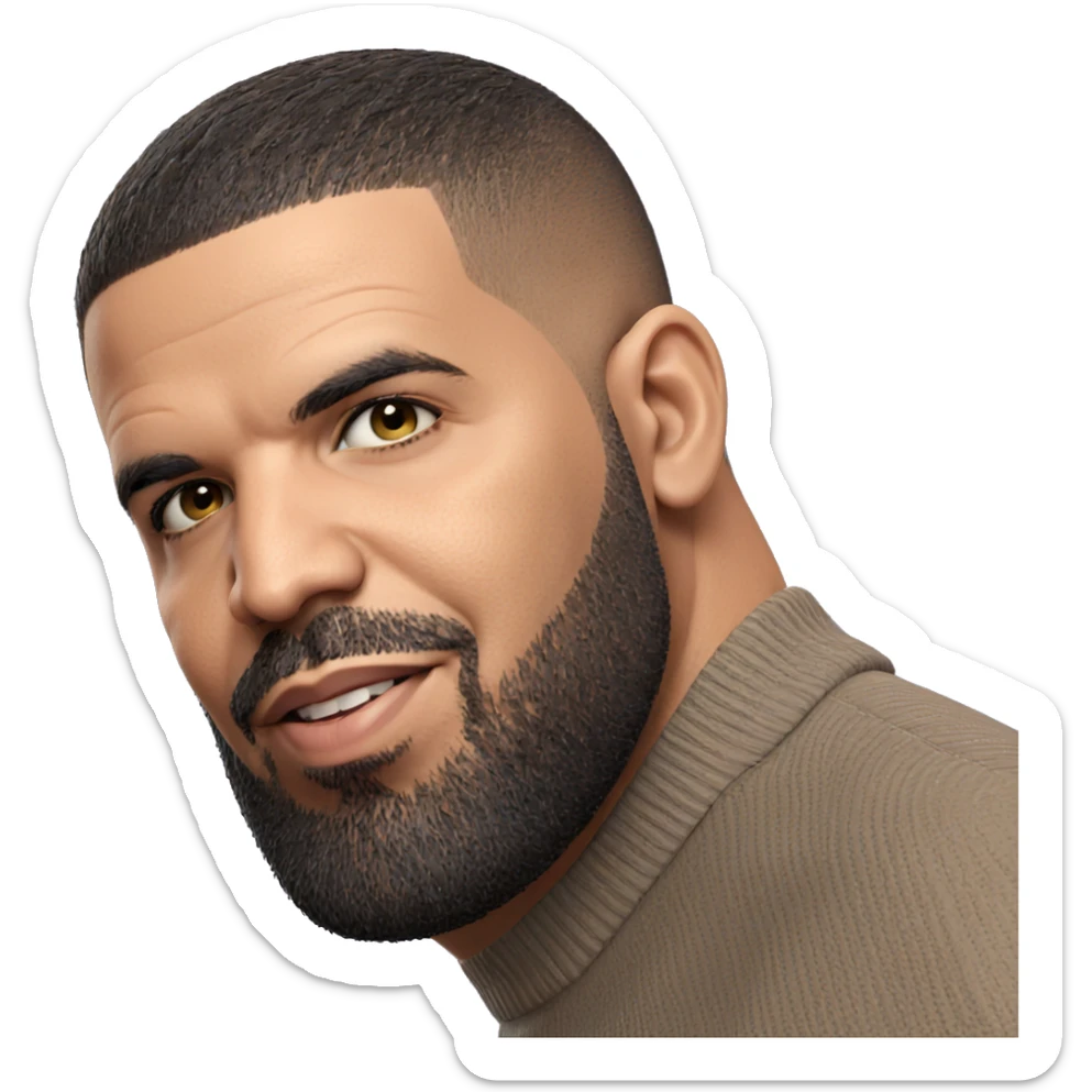 mature man with buzz cut sticker