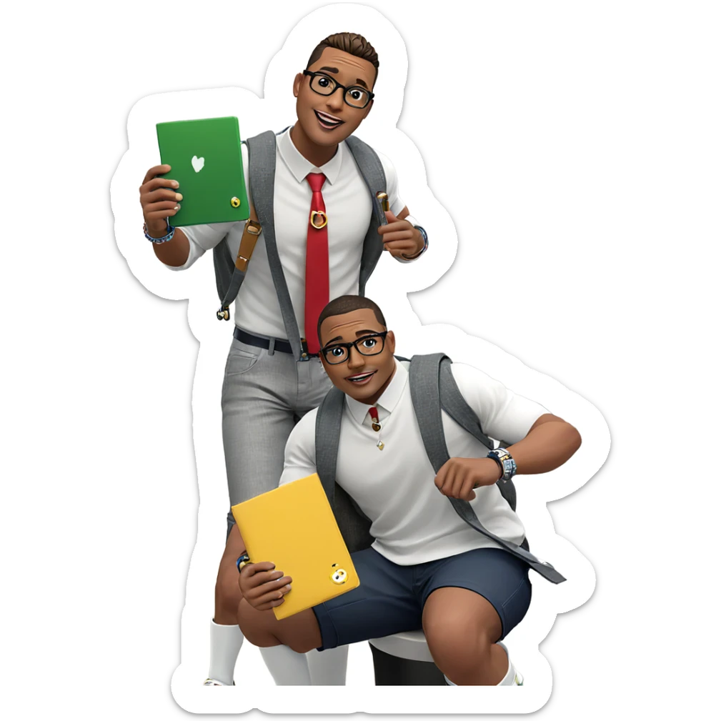 stylish boys with accessories sticker