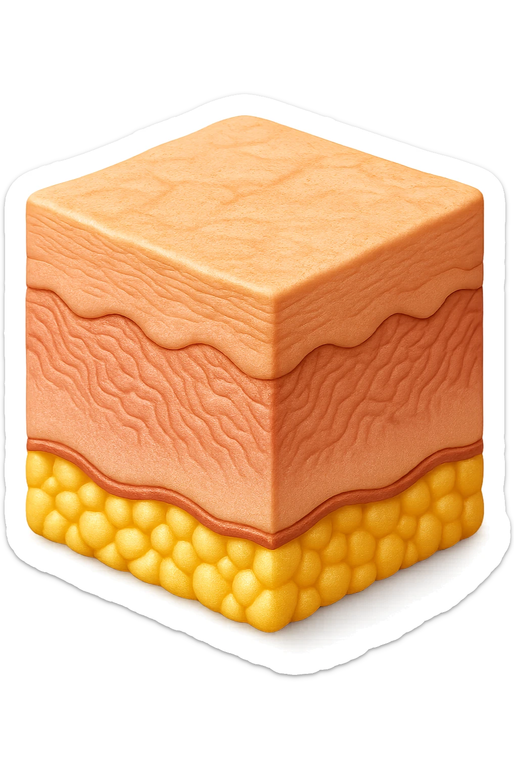 emoji stile iphone di porzione di epidermide umana, iperrealistica 4k sticker