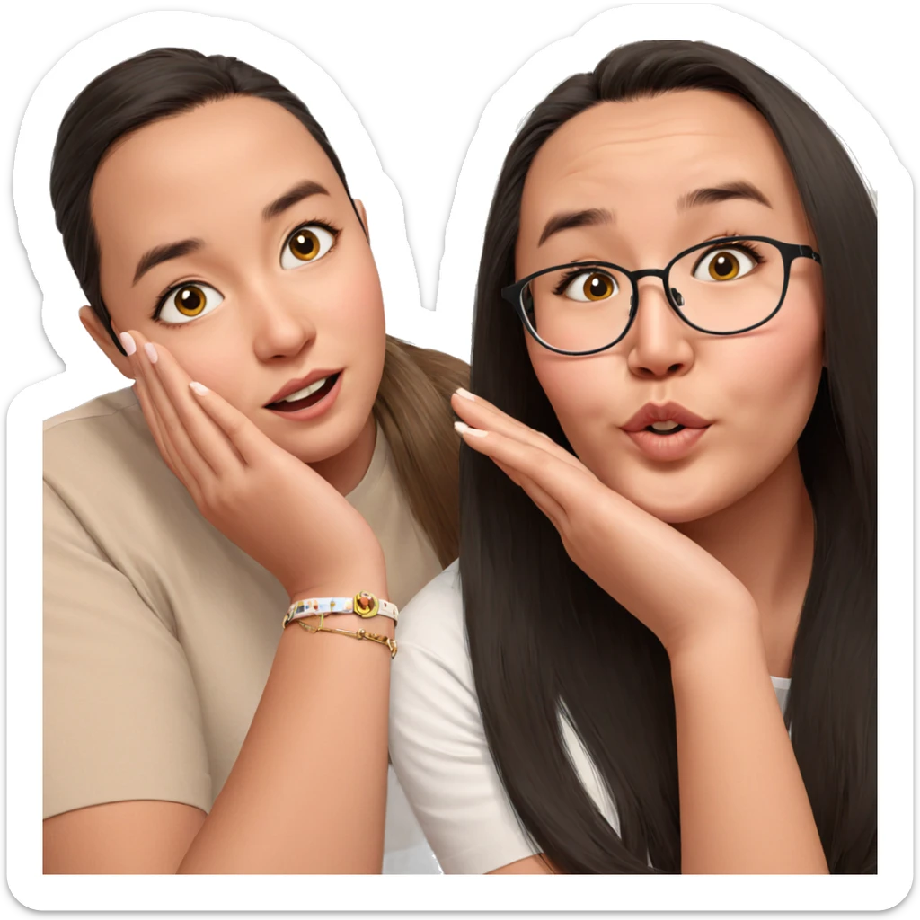 girls with striking features sticker