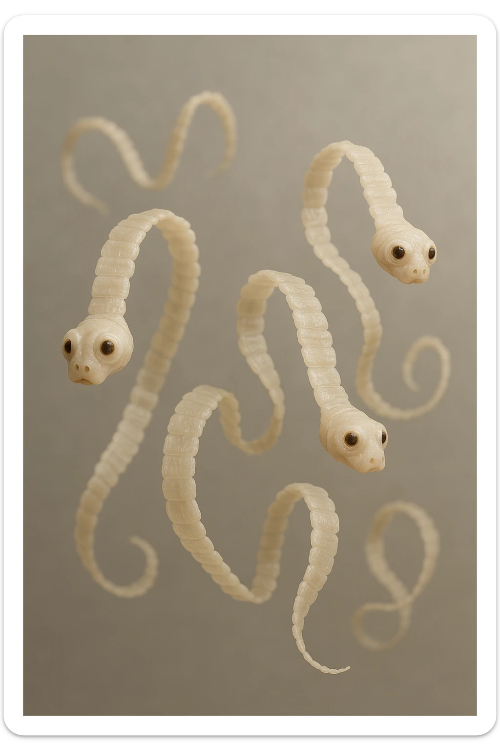 PARASSITI COME LA TENIA FLUTTUANO IN ARIA IPERREALISTICI sticker