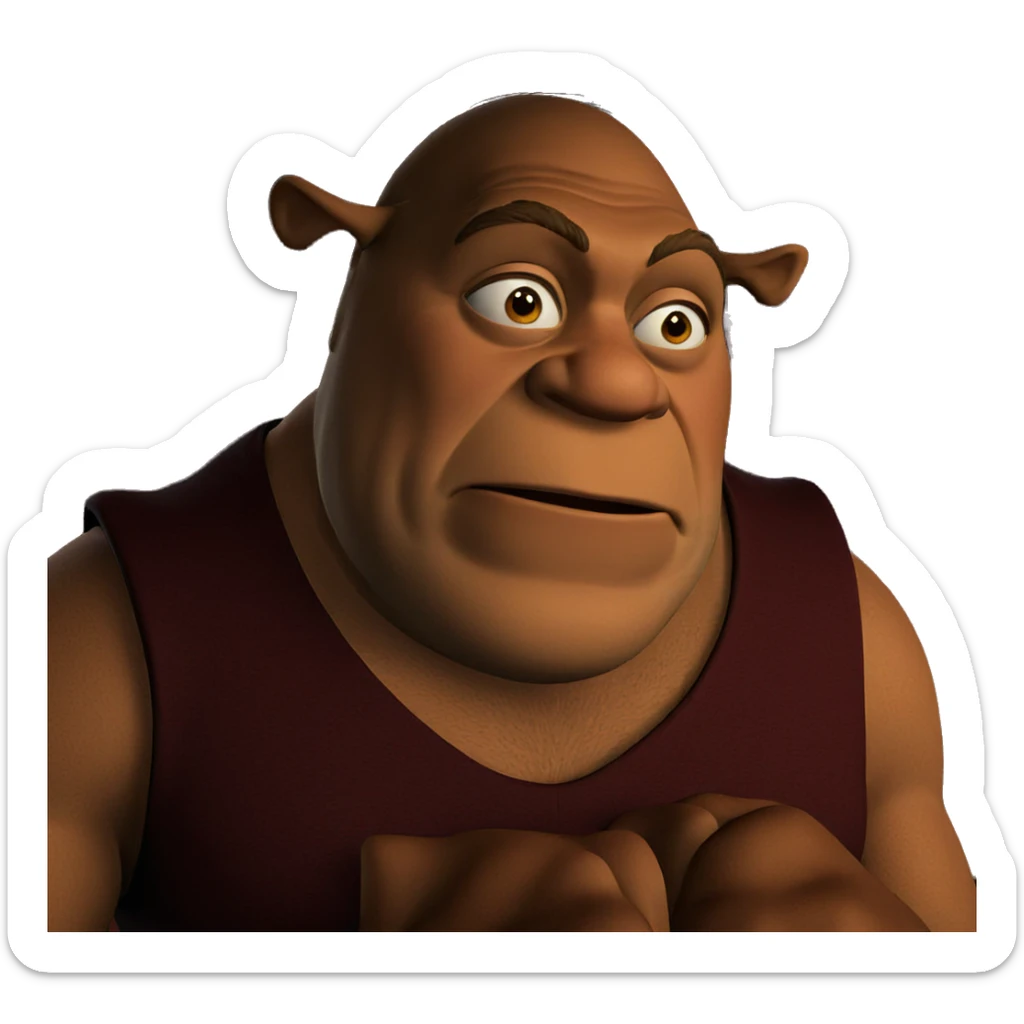 solo male portrait view sticker