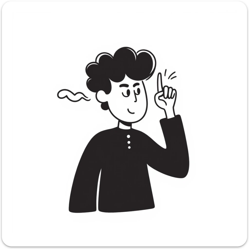 doodle of a person with steam coming out of their ears, flipping the middle finger sticker