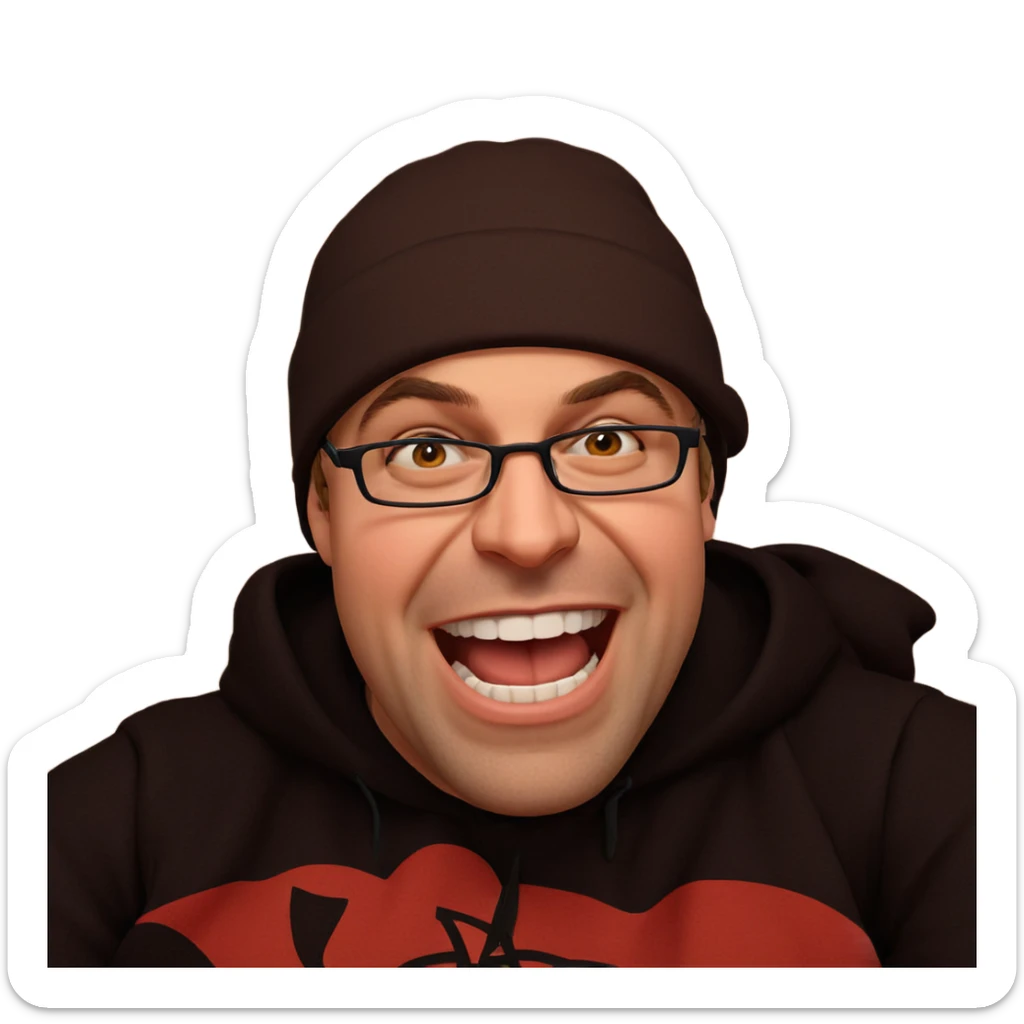 boy with hat and glasses sticker