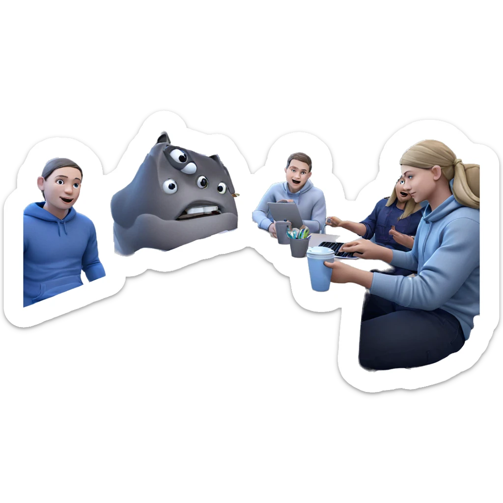 friends hanging out indoors sticker