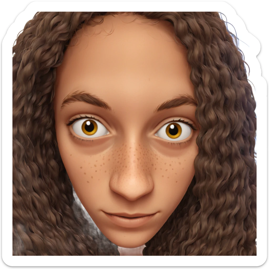 smiling girl with freckles sticker