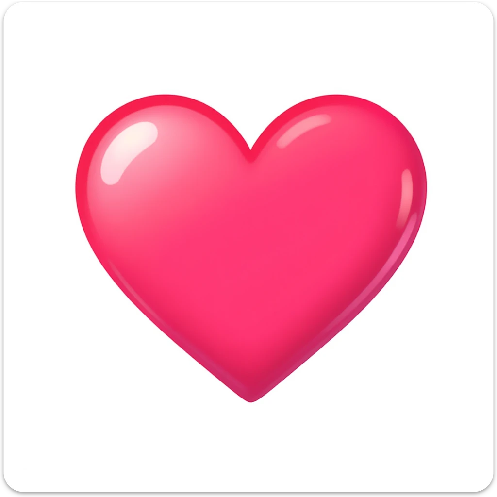 cute and shiny heart emoji with a gradient effect, no background sticker