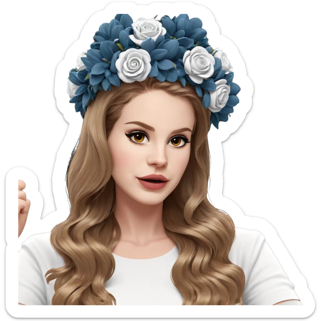 girl with flower crown sticker
