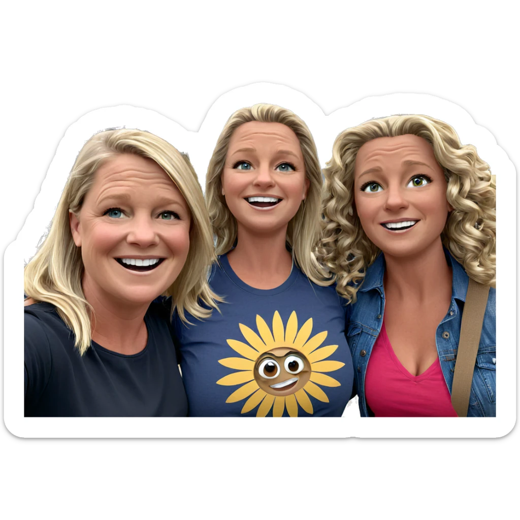 blonde girls outdoor selfie sticker