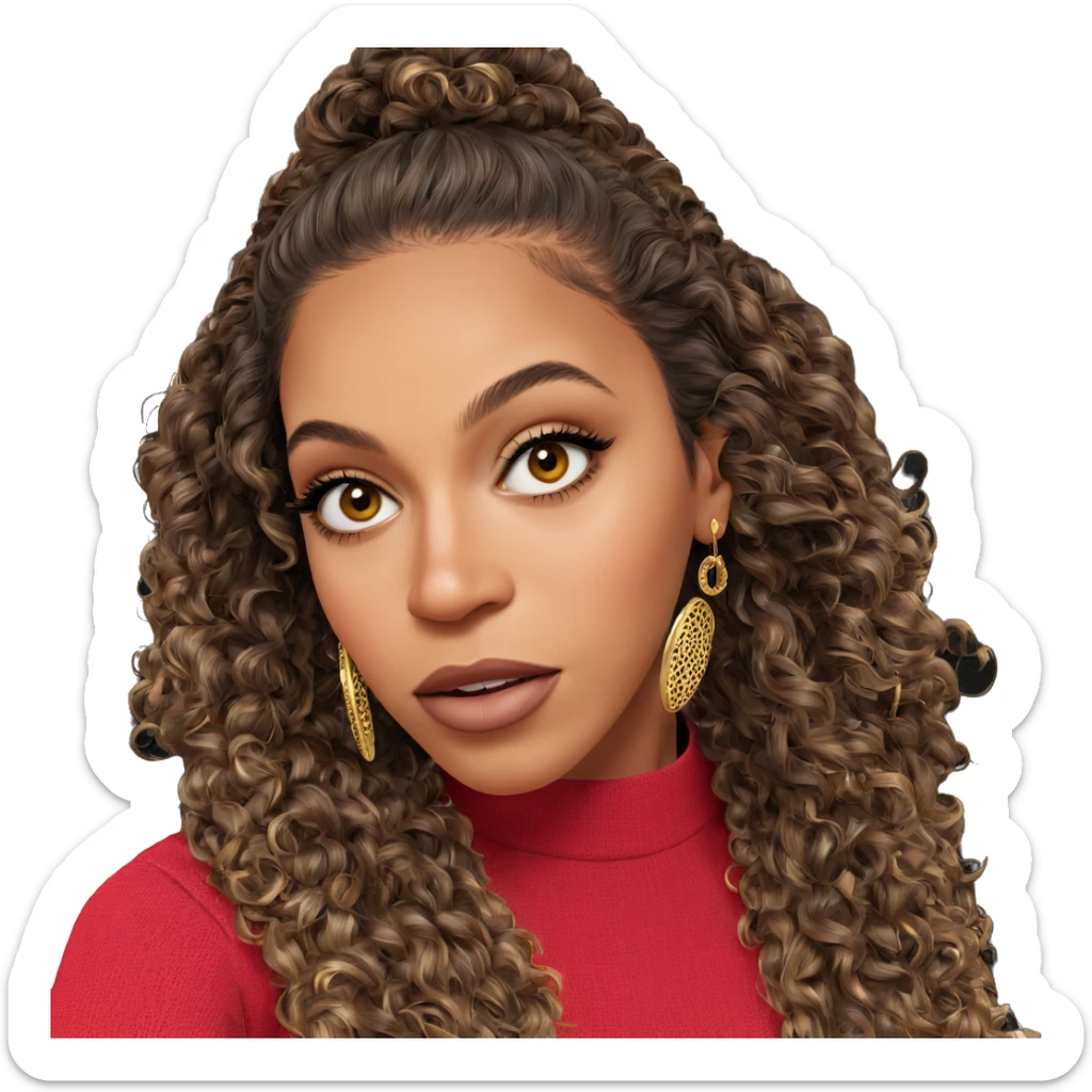 portrait of a girl with earrings sticker