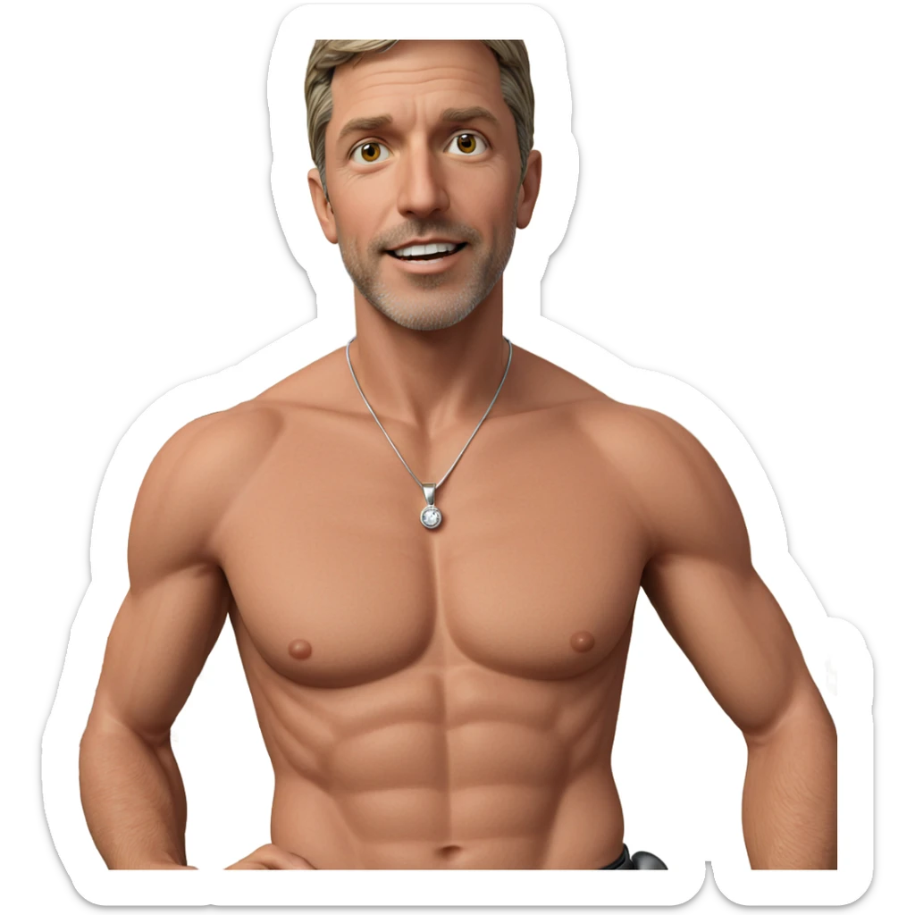 male figure with jewelry display sticker