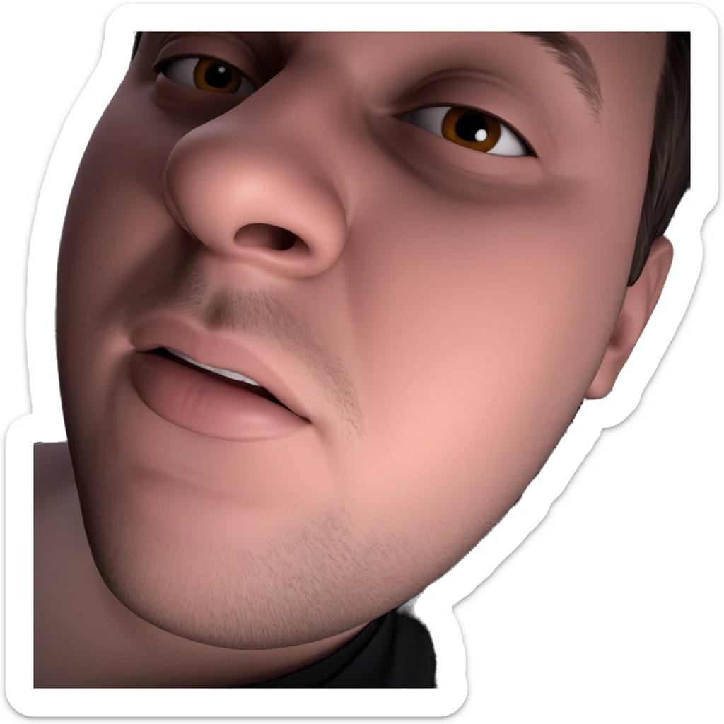 realistic portrait of a man sticker