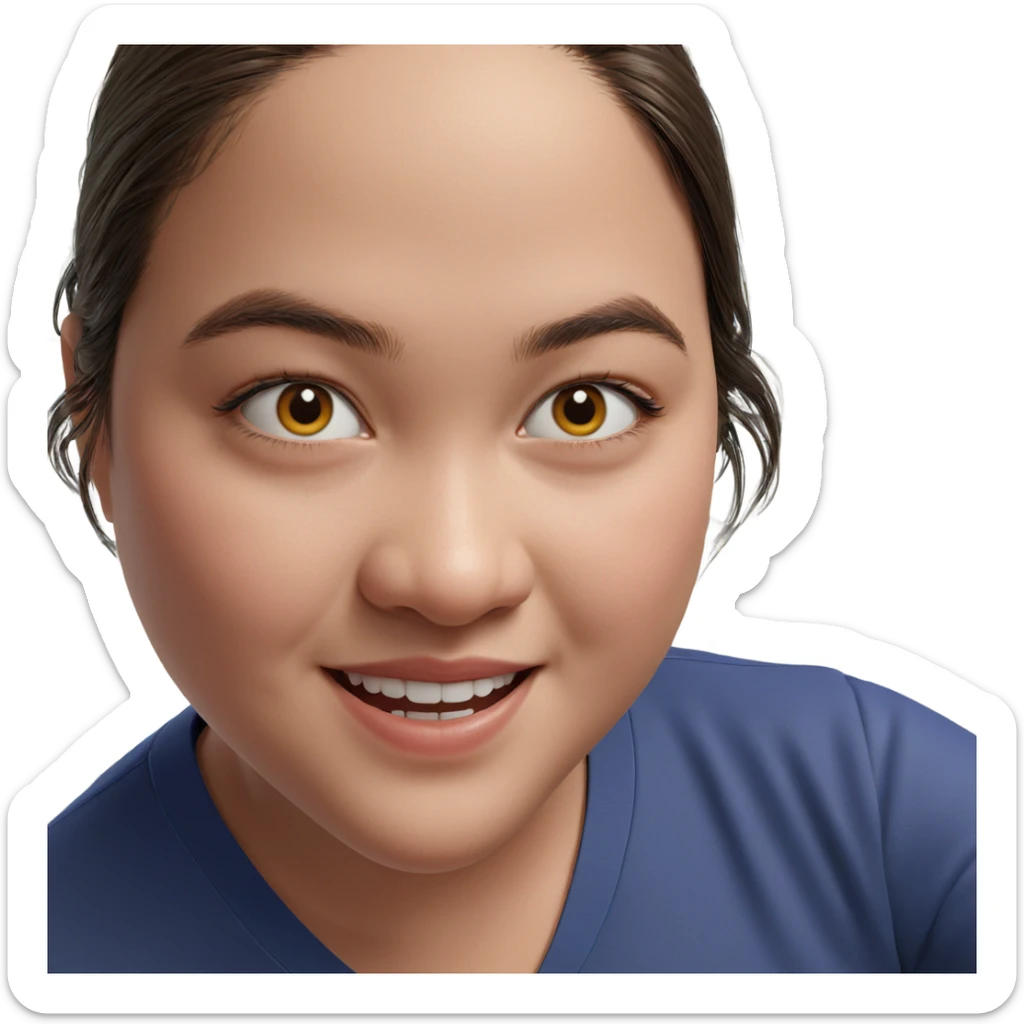 smiling girl portrait close-up sticker