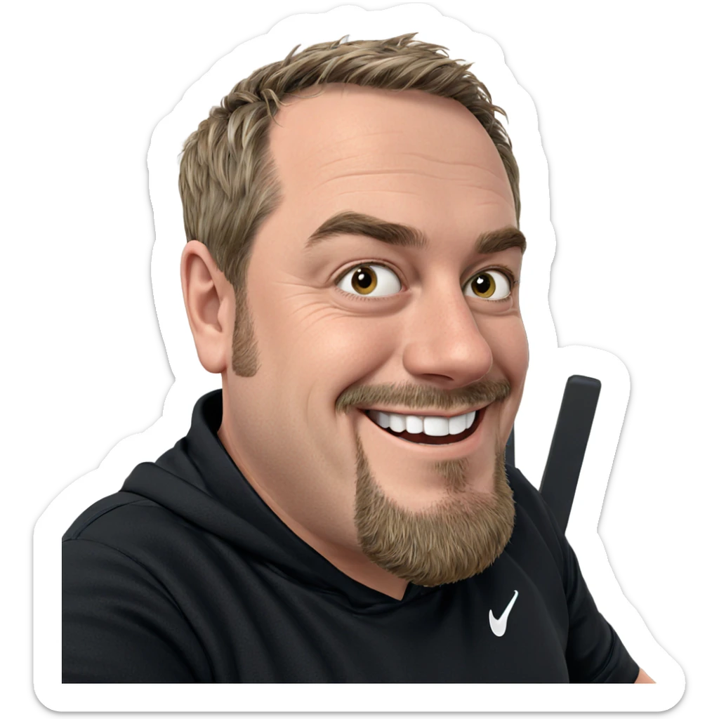 smiling boy in black shirt sticker