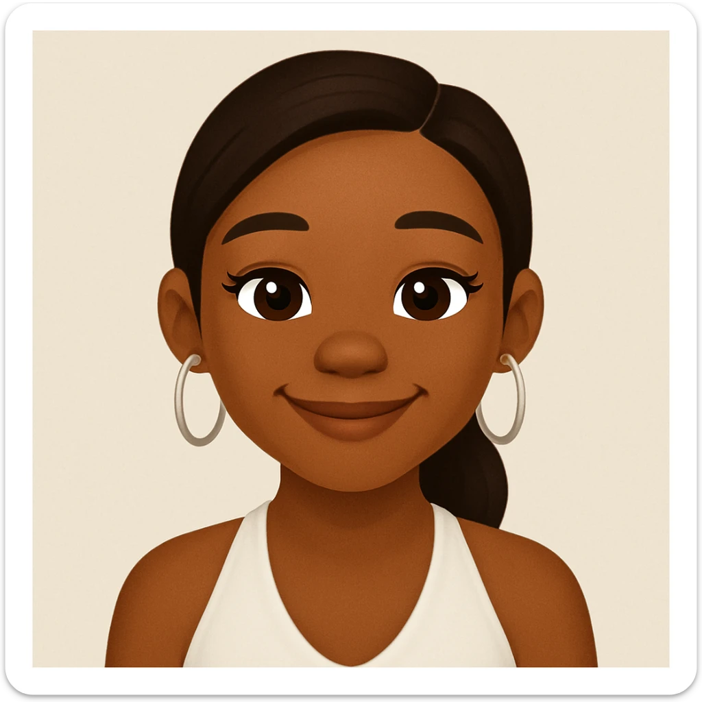 turn the second man in emoji style of the 1st image, match the facial features and match dressing style of the 2nd image, she is wearing white tank top lose sticker