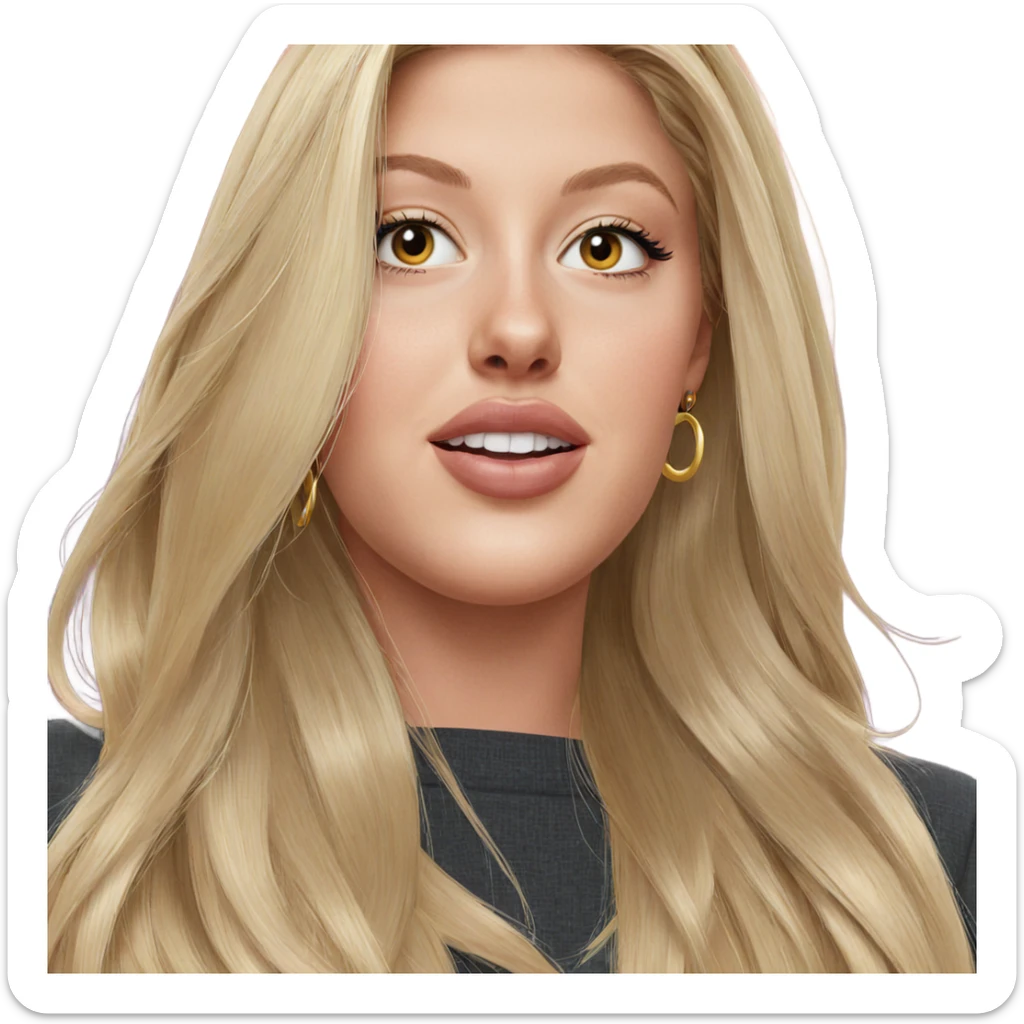 blonde girl portrait with earrings sticker