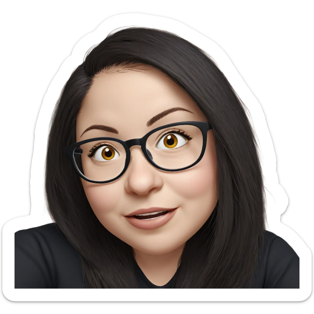 smiling girl with glasses sticker