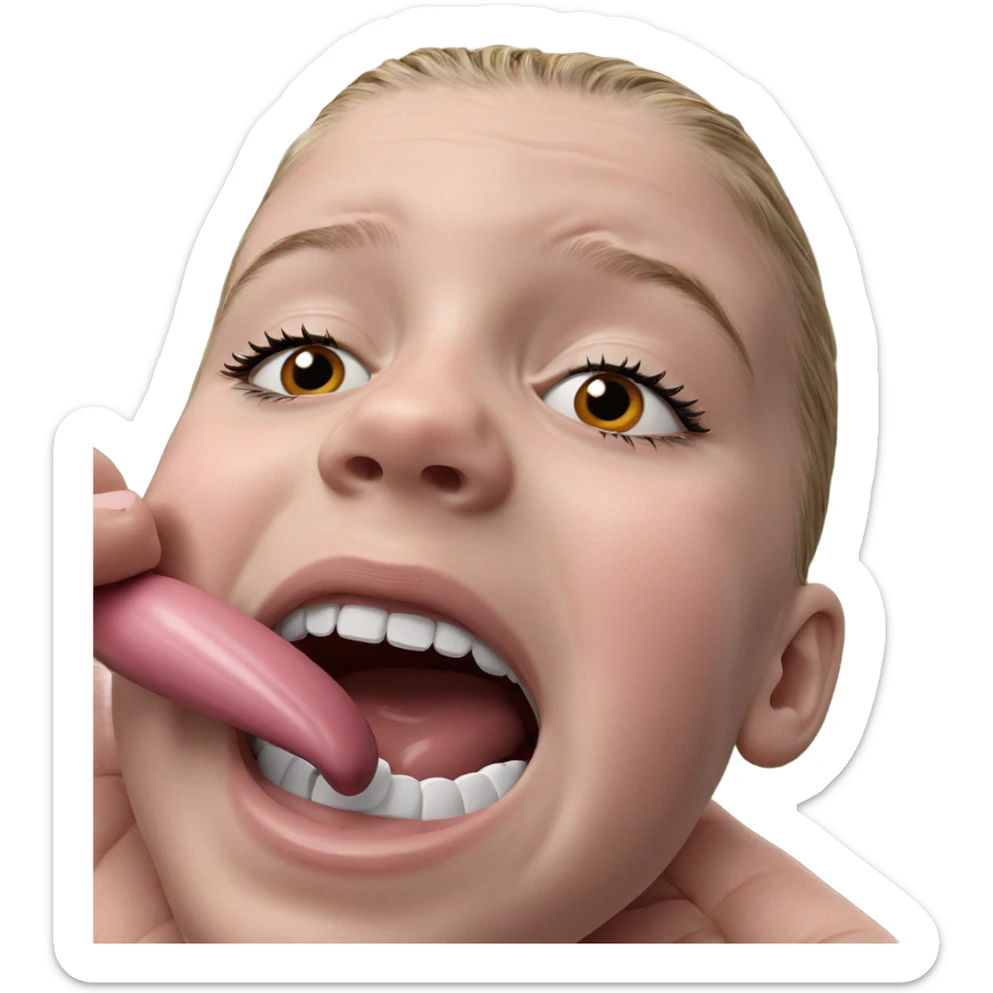 curious expression with open mouth sticker