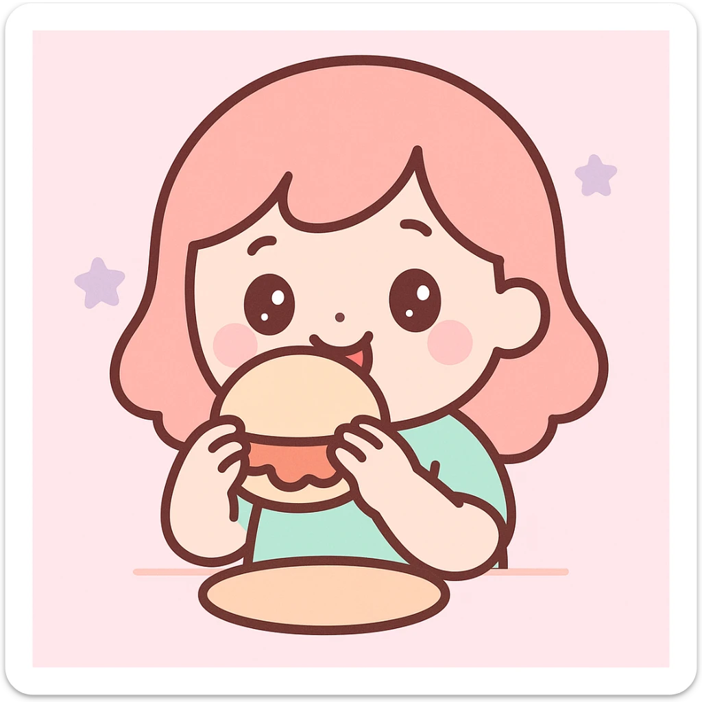 person eating sloppy joe sticker