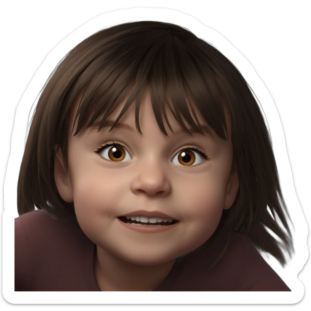 brown haired girl portrait sticker