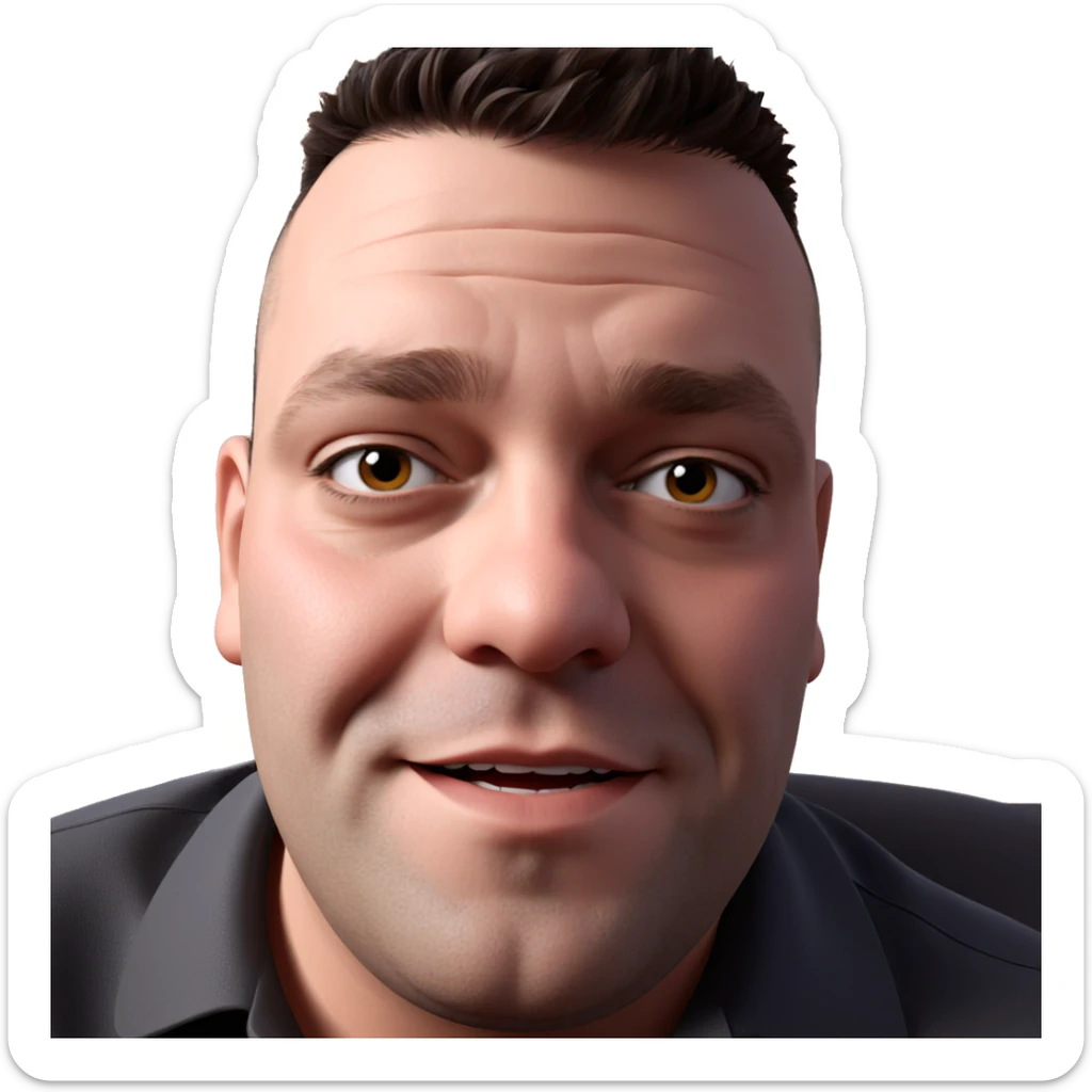 realistic portrait of a boy sticker