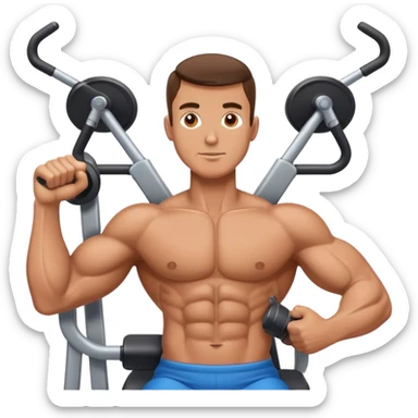 guy chest-fly-machine sticker